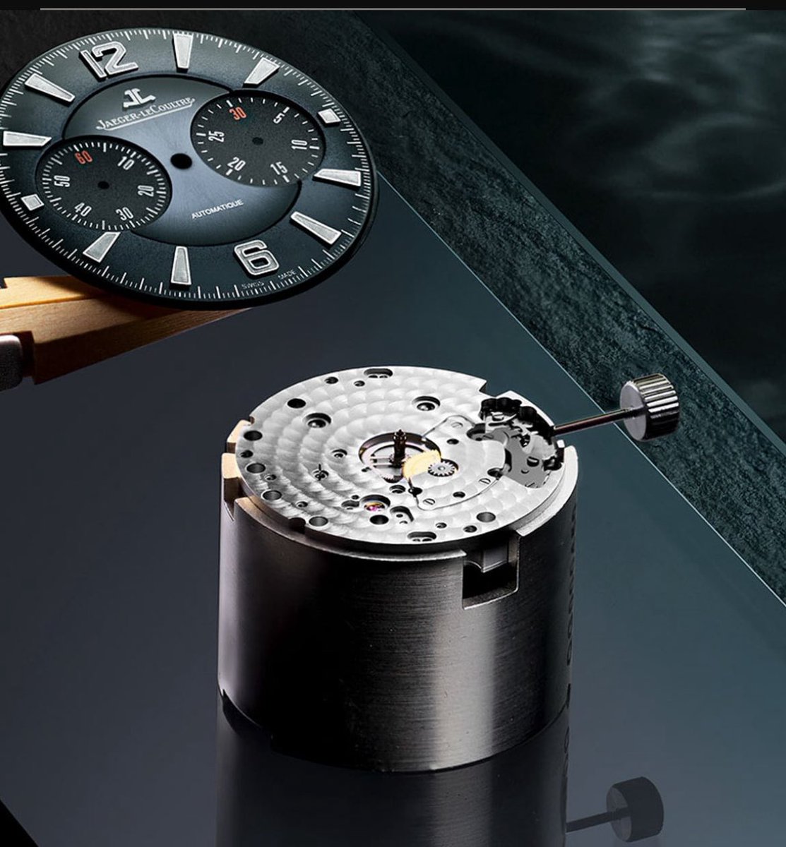 Watchbazar's tweet image. Jaeger-LeCoultre Polaris Chronograph “Ocean Grey A stunning multilayered lacquer dial with a grey gradient that shifts from sunray-brushed center to grainy mid-ring and a glossy opaline tachymeter.