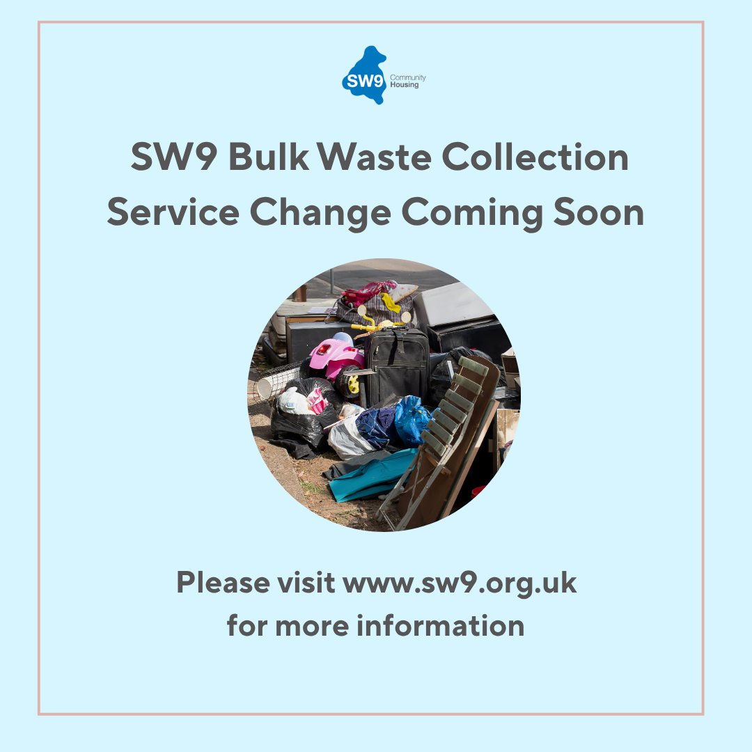 We will be updating our Bulk Waste Collection service in July.  Please visit our website for more information sw9.org.uk/news/news/2025…