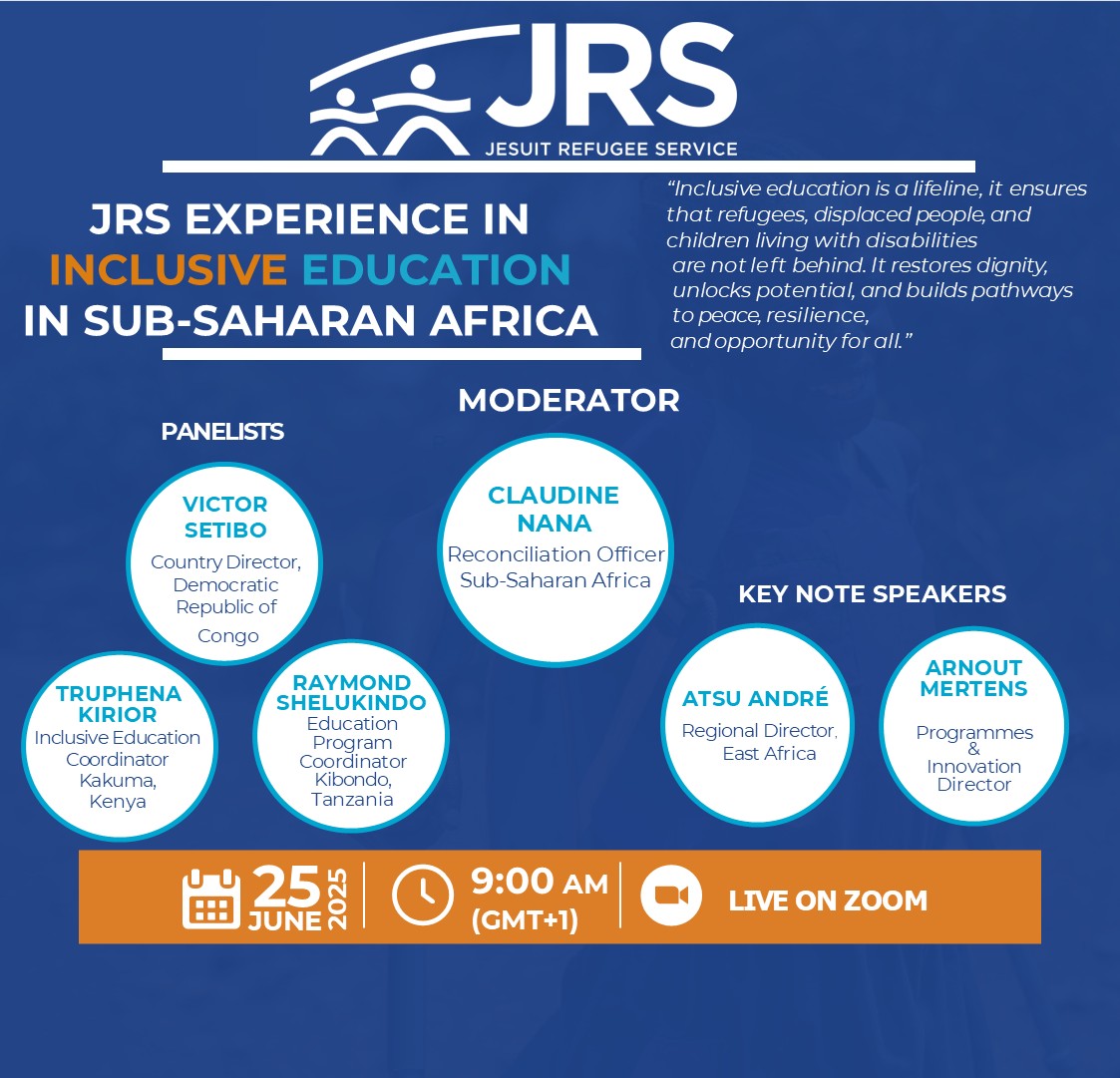 jrsWaf's tweet image. 🌟 Join JRS for an INSPIRING WEBINAR on INCLUSIVE EDUCATION! 🌟
📅 June 25, 2025, at 9 AM (GMT+1)
This is your chance to discuss and share insights on inclusive education in Sub-Saharan Africa!
👉 Attend here: us06web.zoom.us/j/87349903671p…
#InclusiveEducation #JRSWebinar