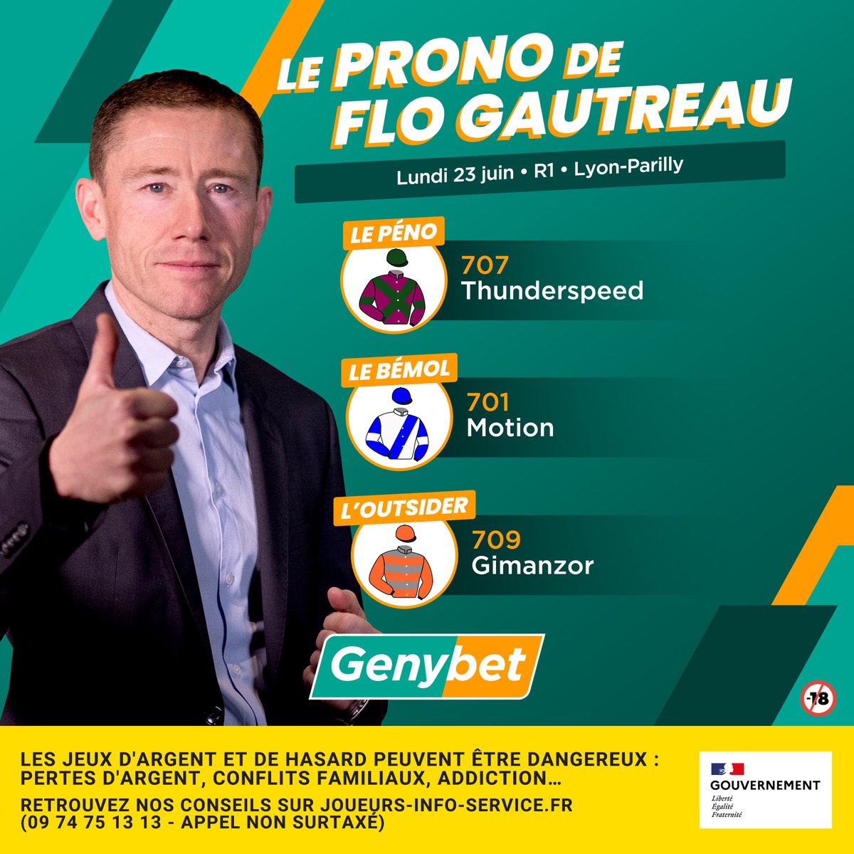 Genybet Turf ๐ (@genybet_turf) on Twitter photo Ce lundi, direction Lyon pour le Super Top 5 du jour ๐ฅณ
Les pronos de <a href="/FlorentGautreau/">Florent Gautreau</a> pour la course :
๐๐ฬ๐ฎ๐ง๐ข๐จ๐ง ๐ - ๐๐ฒ๐จ๐ง-๐๐๐ซ๐ข๐ฅ๐ฅ๐ฒ - ๐๐จ๐ฎ๐ซ๐ฌ๐ ๐ - ๐๐๐ก๐๐
๐๐ ๐ฉ๐ฬ๐ง๐จ : ๐ ๐๐ก๐ฎ๐ง๐๐๐ซ๐ฌ๐ฉ๐๐๐
Spรฉcialiste du tracรฉ (100% de rรฉussite dans les 3 Ce lundi, direction Lyon pour le Super Top 5 du jour ๐ฅณ
Les pronos de <a href="/FlorentGautreau/">Florent Gautreau</a> pour la course :
๐๐ฬ๐ฎ๐ง๐ข๐จ๐ง ๐ - ๐๐ฒ๐จ๐ง-๐๐๐ซ๐ข๐ฅ๐ฅ๐ฒ - ๐๐จ๐ฎ๐ซ๐ฌ๐ ๐ - ๐๐๐ก๐๐
๐๐ ๐ฉ๐ฬ๐ง๐จ : ๐ ๐๐ก๐ฎ๐ง๐๐๐ซ๐ฌ๐ฉ๐๐๐
Spรฉcialiste du tracรฉ (100% de rรฉussite dans les 3