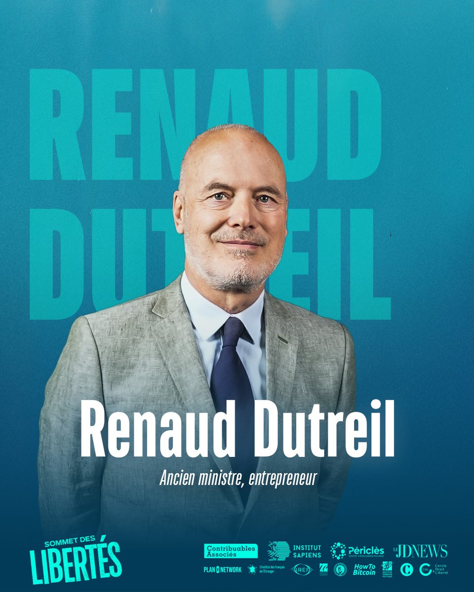 J-1 💥

📹 Renaud Dutreil prendra la parole au #SommetDesLibertés le 24 juin.

Ancien ministre, chef d’entreprise et ardent défenseur de la liberté économique, il témoignera dans une vidéo exclusive combien l’esprit d’entreprise et la transmission sont essentiels à une société
