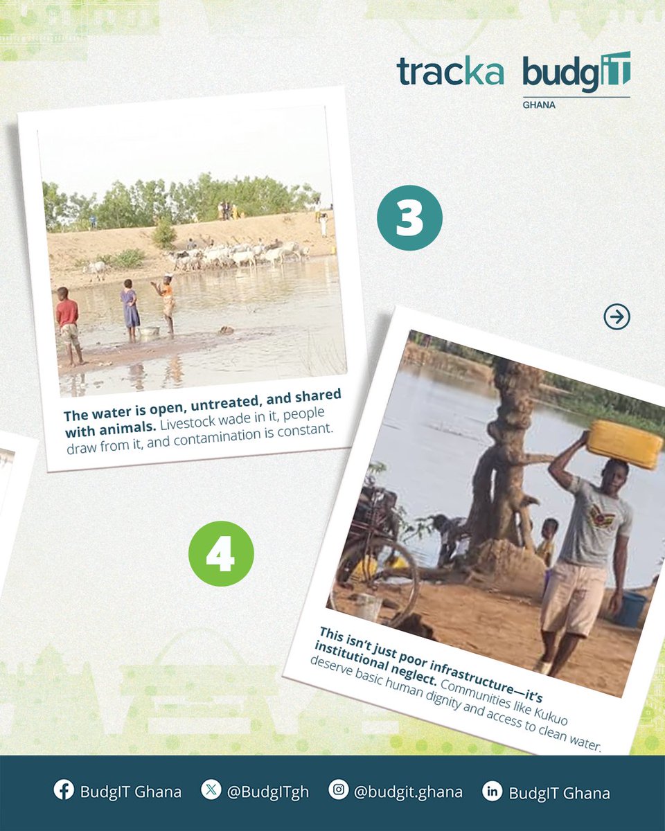 BudgITgh's tweet photo. #Tracka: Fighting for communities left behind🗣️
This week, we're putting the Kukuo story back on the map.📌
Kukuo's plight is a stark reminder that public resources must reach every corner, every Ghanaian, every community.
It's time to ask questions and call for better.
Mr. President @JDMahama @MoF_Ghana @Ghana_waterltd @HarunaSpeaks1 Kukuo deserves better.
#Kukuo
#GetInvolved
#AskQuestions
#TrackaDiaries