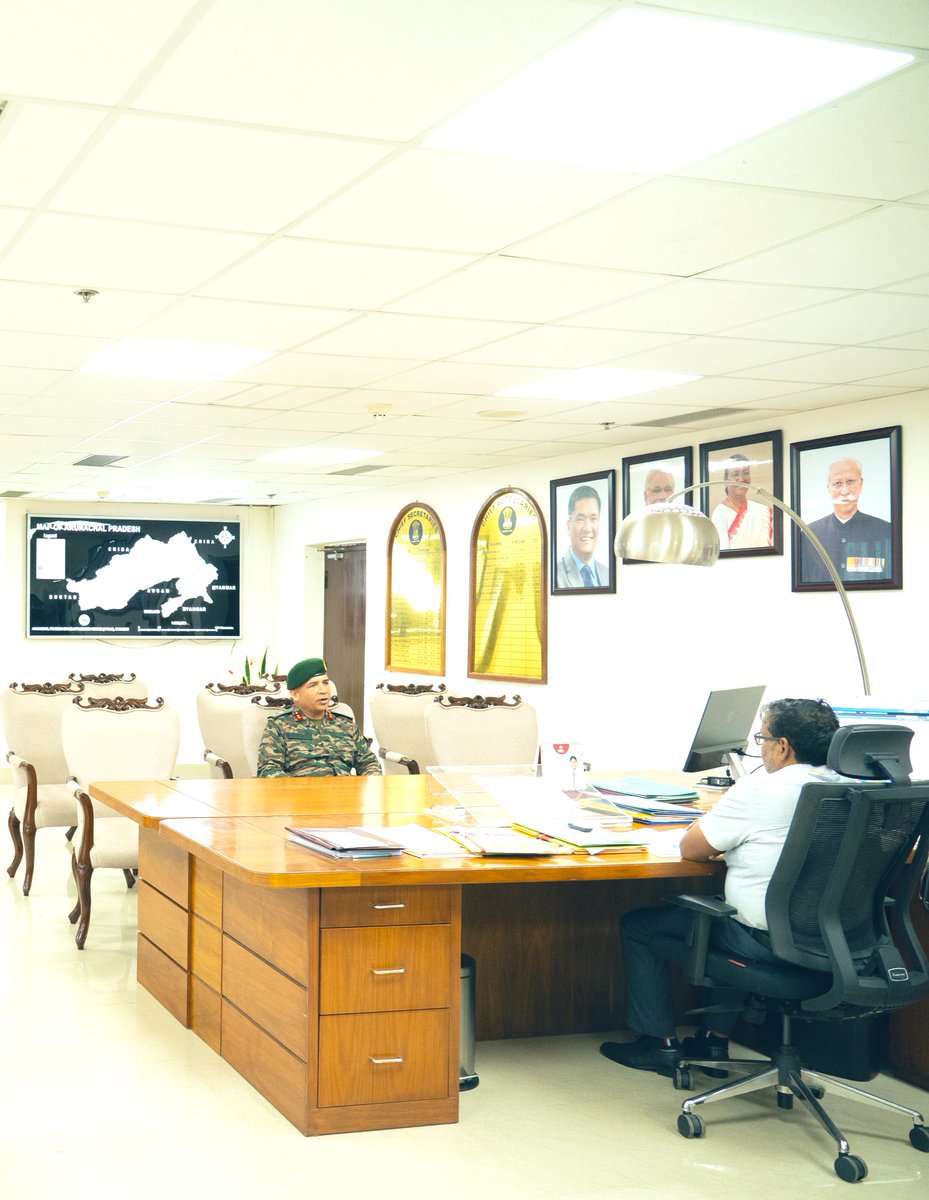 It was a pleasure to meet Major General Vivek Bakshi, General Officer Commanding, 56 Infantry Division, Likabali. The meeting provided an opportunity to engage in a meaningful discussion on important matters, including land issues, employment of ex-servicemen in the state
