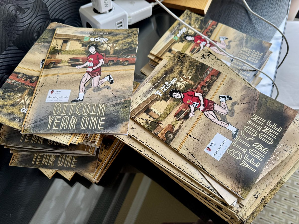 VLAD HOSTS THE BEST PODCAST IN BITCOIN (@thevladcostea) on Twitter photo About 200 people have received a copy of “Bitcoin: Year One” last week during <a href="/BTCPrague/">BTC Prague</a> & <a href="/MoneroKon/">MoneroKon</a>
Special thanks to <a href="/EdgeWallet/">Edge</a> & <a href="/tf_style/">Tar & Feathers</a> for sponsoring the prints!
Hope you will enjoy this short story about the history of Bitcoin. We mustn’t forget the cypherpunk roots About 200 people have received a copy of “Bitcoin: Year One” last week during <a href="/BTCPrague/">BTC Prague</a> & <a href="/MoneroKon/">MoneroKon</a>
Special thanks to <a href="/EdgeWallet/">Edge</a> & <a href="/tf_style/">Tar & Feathers</a> for sponsoring the prints!
Hope you will enjoy this short story about the history of Bitcoin. We mustn’t forget the cypherpunk roots