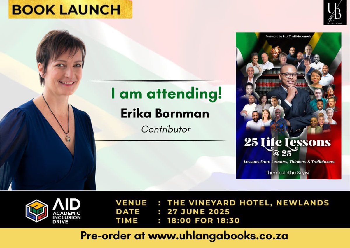 EBee40's tweet image. Incredibly proud to have contributed to #25LifeLessons - and it’s launching this Friday!

It’s a book you’ll treasure and will want to pass on to younger generations to read for its wide-ranging life and leadership lessons.

Preorders: uhlangabooks.co.za #BookLaunch 🇿🇦📚