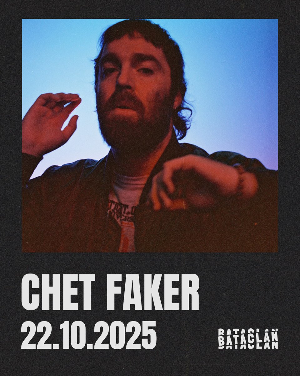 CHET FAKER - 22.10.25
Chet Faker , maître incontesté de l’électro-soul, façonne depuis plus d’une décennie un son où groove et émotions s’entrelacent avec une élégance rare. Prépare-toi le 22 octobre 2025 à une immersion totale dans son univers, où chaque morceau transporte. 🤍