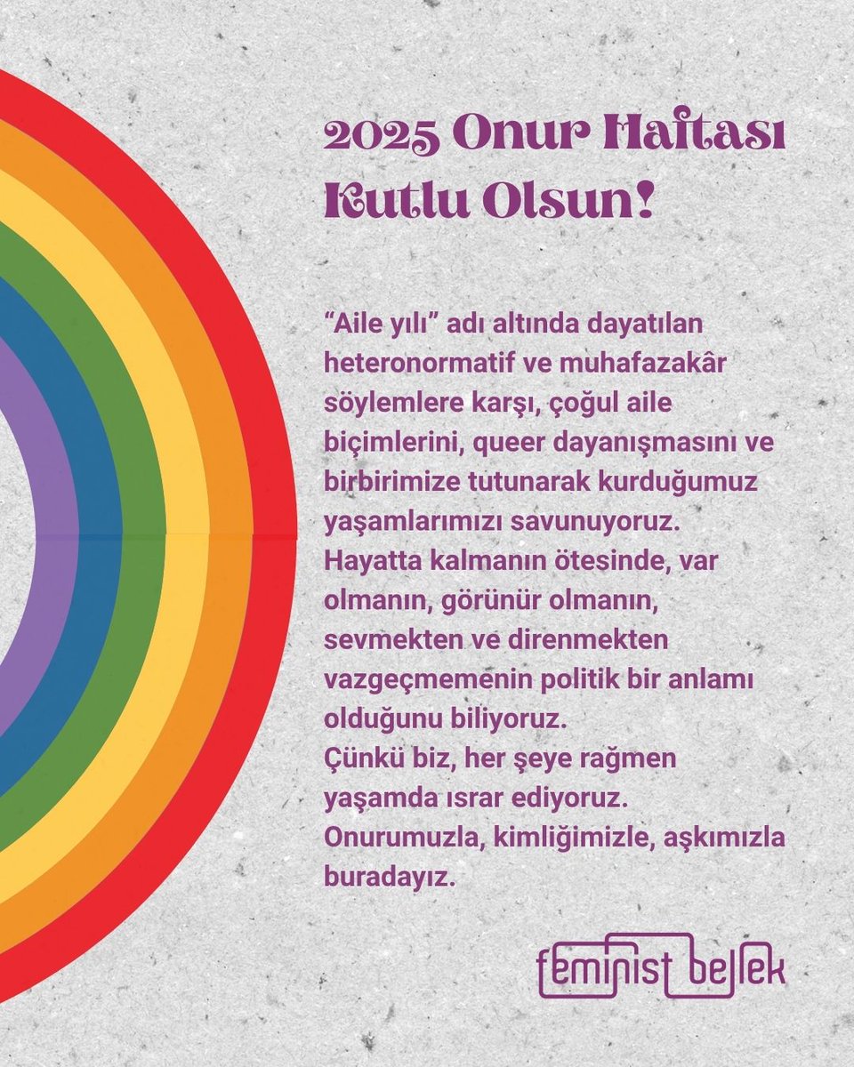 Onur Haftası Kutlu Olsun!
#Pride2025