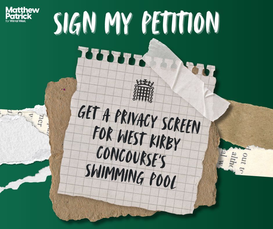 Matthew_Patrick's tweet image. Young girls in our community have highlighted to me their experiences using the West Kirby Concourse swimming pool, being made to feel uncomfortable because passers by can see in.
I’m calling on Wirral Council to add a privacy screen, so everyone feels welcomed, comfortable…