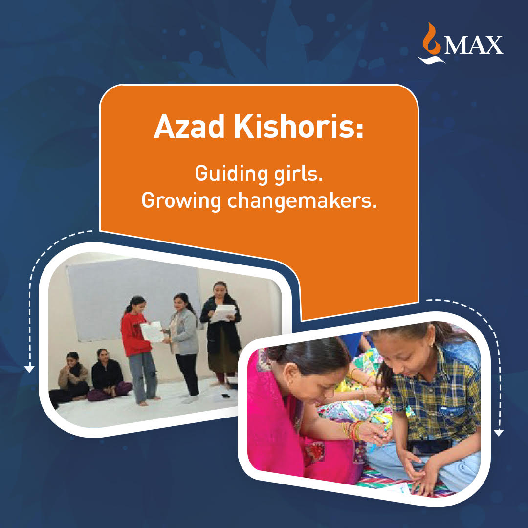 Our partner, Azad Foundation, conducted training sessions &amp; choupal meetings under the #AzadKishori programme—equipping young girls with confidence, communication skills, &amp; leadership tools.
Together, we're fostering a generation of bold, self-reliant girls.
#MaxIndiaFoundation