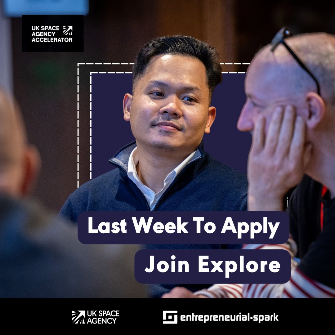 Last call to apply for our Explore programme! ⏰

Gain 4 months of high-impact support from expert coaches, industry mentors and technical advisors.

Applications close on Sunday - apply now 👉 ukspaceaccelerator.co.uk/explore