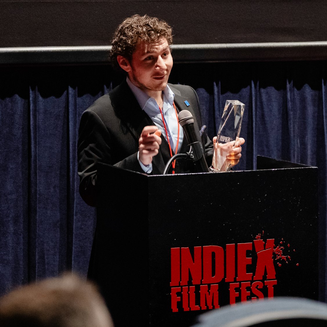 IndieXFest's tweet photo. 2025 Annual Awards
Awards Show, Regal LA Live, Los Angeles
Jeremy Shinder, awarded Best Student Male Director of 2025, for "Theo's Tears"
#IndieXFilmFest #2025AnnualAwards #AwardsShow #RegalLALive #LAEvents #TheosTears #BestStudentDirector #JeremyShinder #IndieFilmmakers #StudentFilmmaking #FilmFestivalAwards #ShortFilmSpotlight #SupportIndieFilm #CelebratingCinema