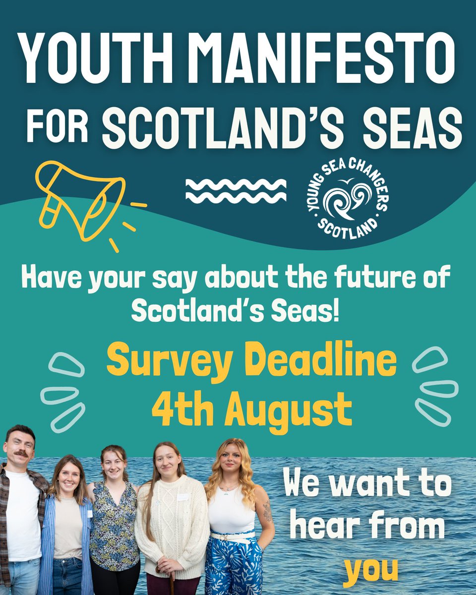 Have your say for the future of Scotland's Seas!

The deadline to answer our national survey and contribute to the first ever Youth Manifesto for Scotland's Seas closes on 4th August! 

Fill in the survey now: forms.office.com/e/dafEJ606Fd

 #ScotlandSeas #YouthManifesto