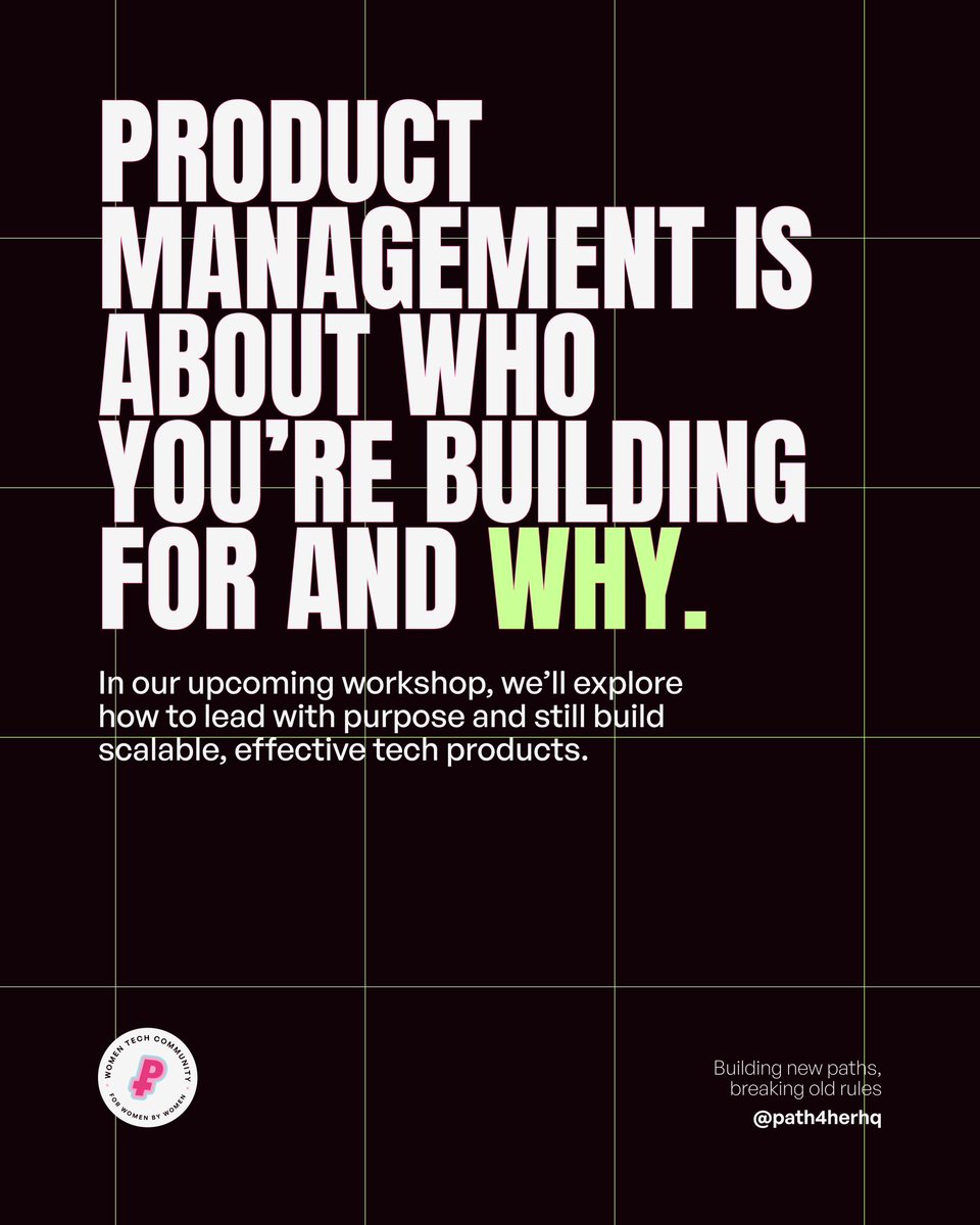 path4herhq's tweet image. Have you ever used an app and thought “Who even asked for this?” 😅
Join us to learn how product management can be a tool for impact.
Click the link below to register 👇🏾
lu.ma/0yc3a0i8
