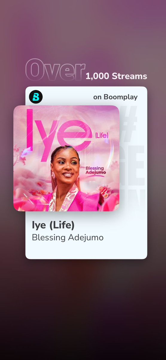 Over 3k streams on Boomplay...thank you, thank you. Please, Keep streaming 😍😍😍

youtu.be/SlyCvMuwIFk?si…

open.spotify.com/track/3rfeVEpb…

boomplay.com/share/music/20…

music.apple.com/gb/album/iye-l…