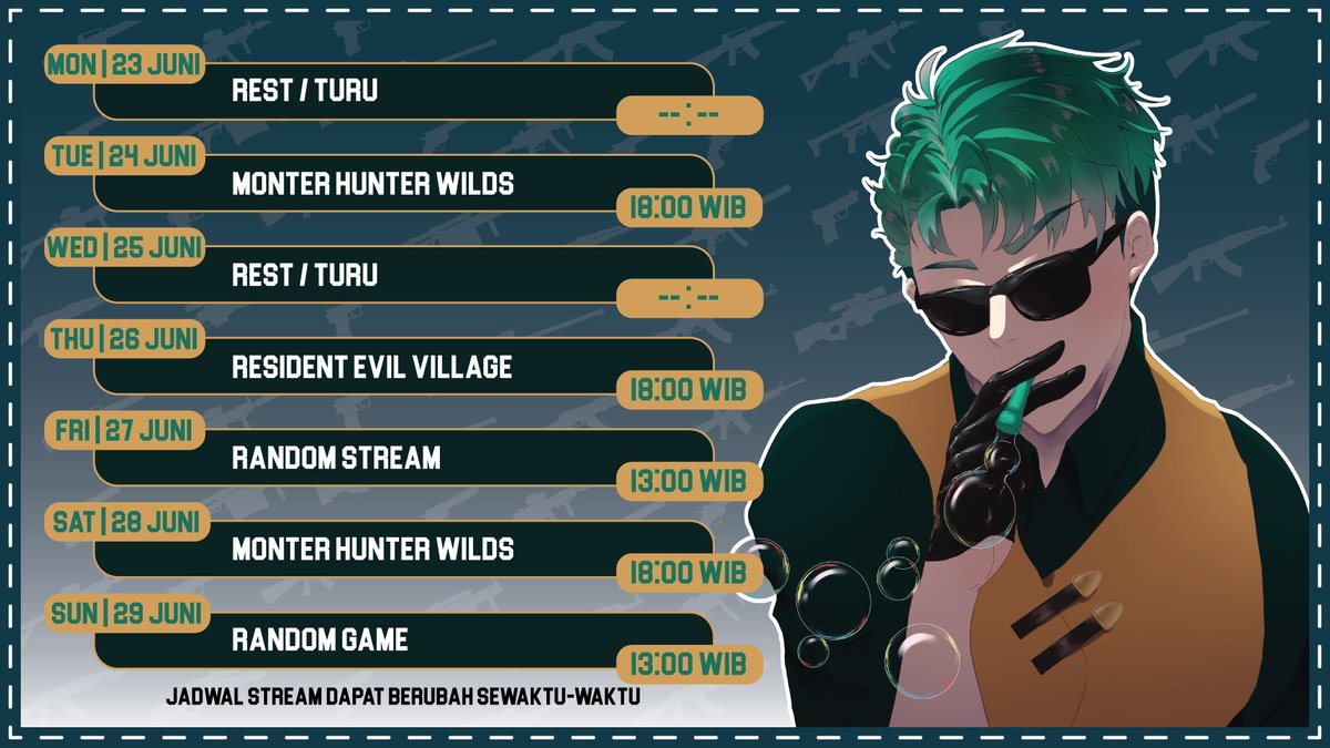 cain_tokushu's tweet photo. 🔫【Weekly Schedule】🔫
📆23 Juni - 29 Juni 2025 📆 
 
【Hashtags】 
General : #CainTokushu
Information : #CaInformation
Fanart : #CainUCMe
Live : #CainOnDuty 
Colab : #Cainboration
Mabar : #Maciato
Utube : https://t.co/vbbjwvfpRm

NB: Jadwal bisa berubah sewaktu-waktu yaww https://t.co/q1JdsH9eLp