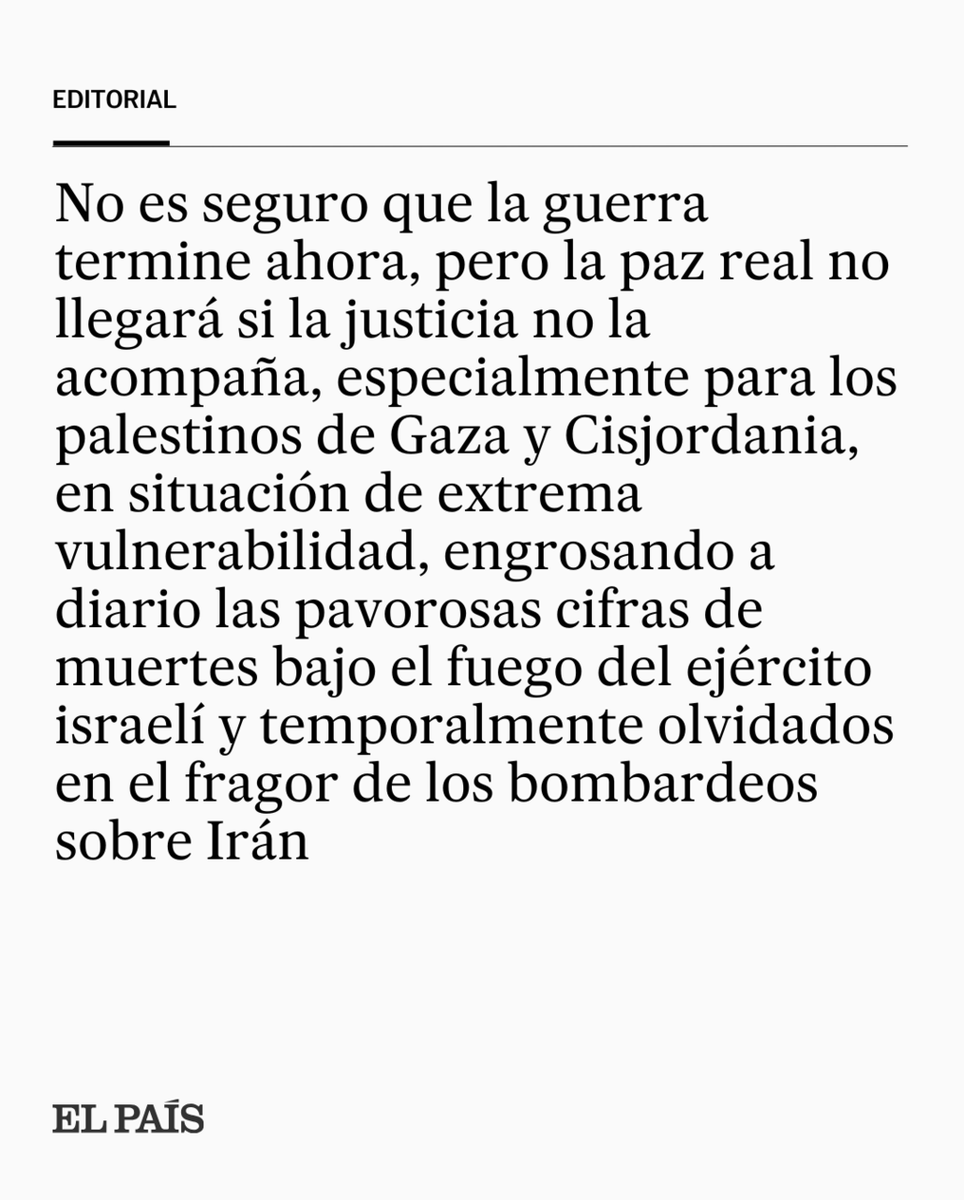 el_pais's tweet photo. "La realidad es que no hay paz allí donde Trump prometió que la habría 'en 24 horas': ni en Ucrania ni en Gaza. Todo lo contrario". Lee el editorial completo https://t.co/RjSJeLGxZK https://t.co/iyLW8rZxHy