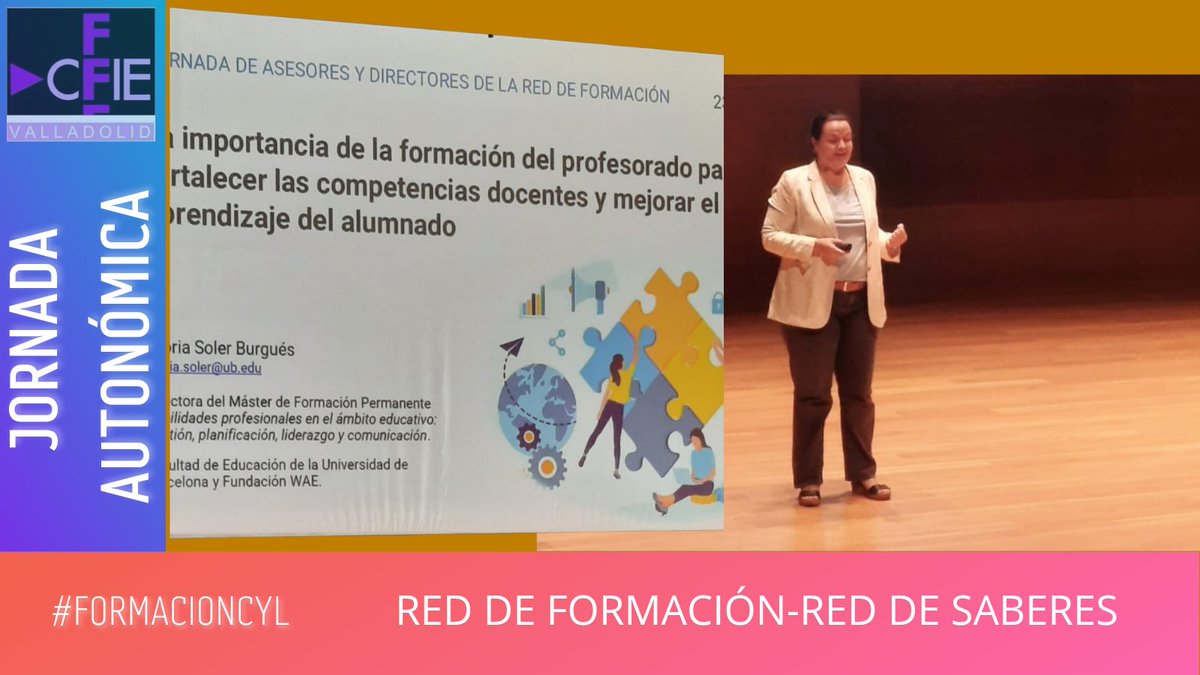 📚 Gloria Soler Burgués, Facultad de Educación UB, destaca la importancia de la formación docente para impulsar las competencias del profesorado y del alumnado.
"Valorar el impacto de la formación es clave para fortalecer las competencias docentes" #FomacionCyL
<a href="/educacyl/">Educación JCyL</a> @CSFPCYL