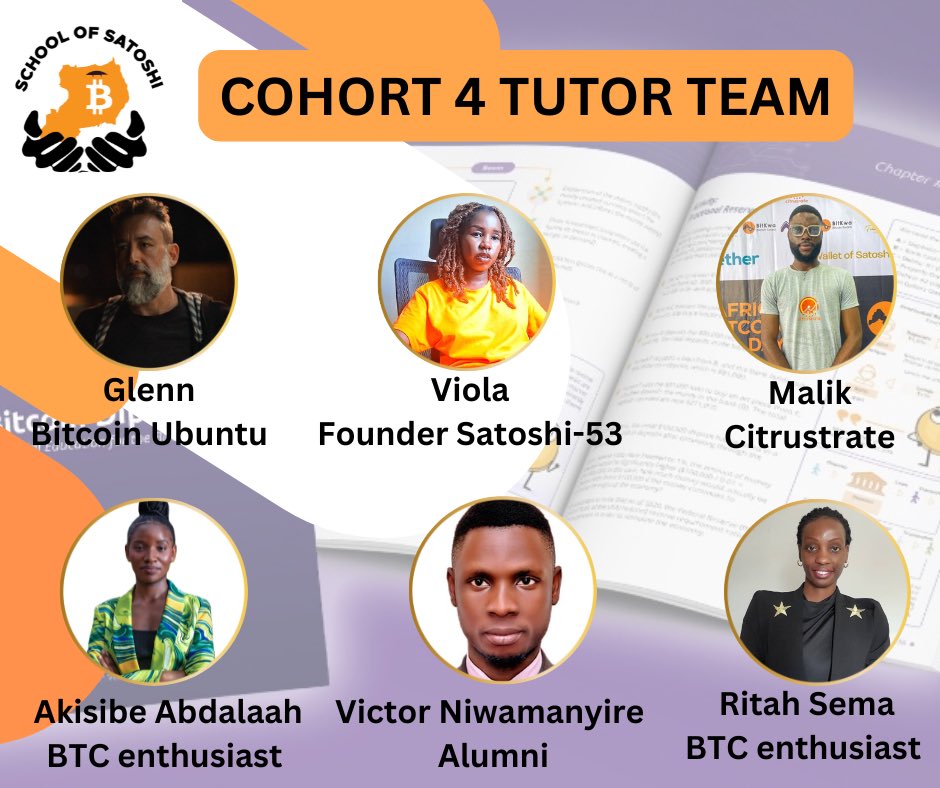 Cohort 4 Tutor Team🥳

Meet the passionate minds ready to guide, challenge &amp; walk with our new learners on their Bitcoin journey!⚡

We’re proud to have a team rooted in knowledge, energy &amp; heart.
Let’s gooo!💫