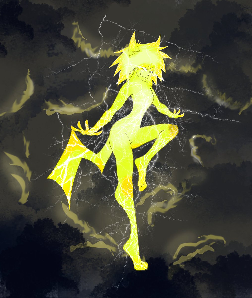 Horushka0w0's tweet photo. And for now the last of my cat elements is lightning) 
#lighning #cat #furry #art #furryart #storm #stormcat https://t.co/4DLBLAE9X0