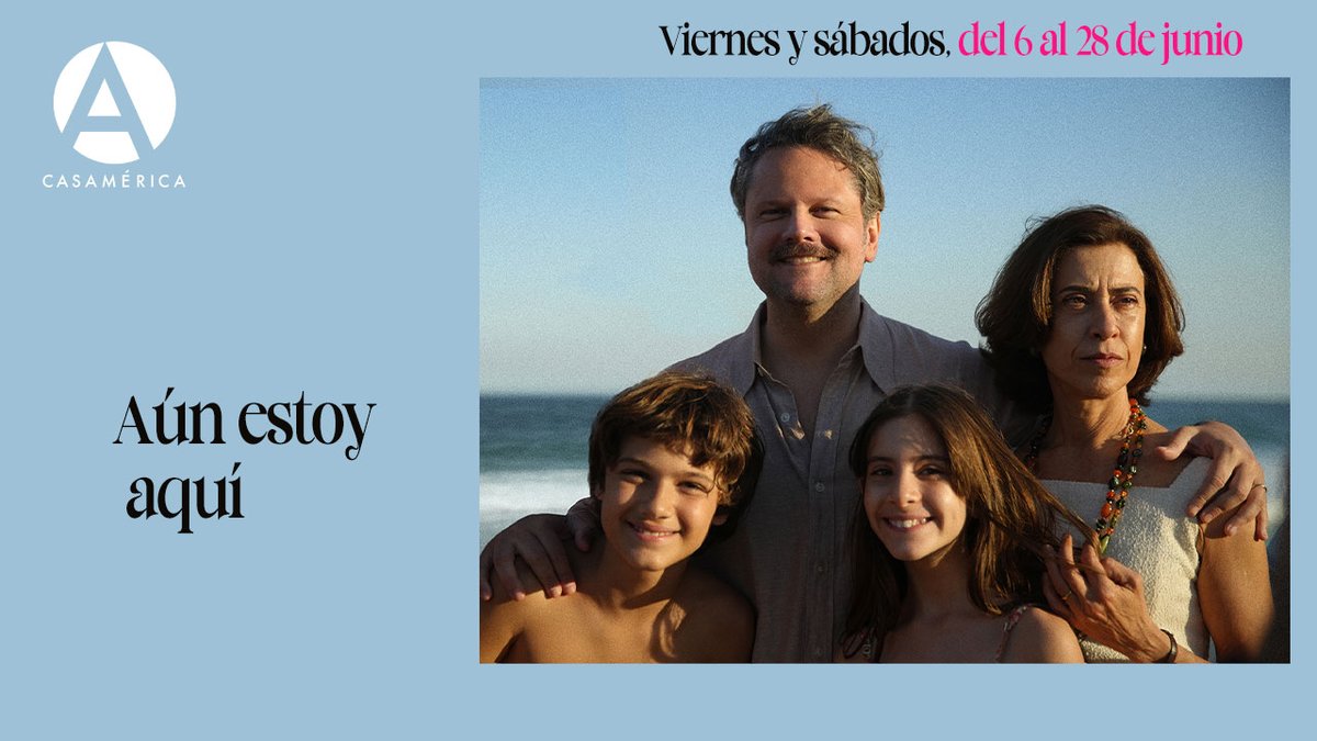 🎬 🇧🇷 Proyectamos 'Aún estoy aquí', de Walter Salles.
Una historia íntima sobre la dictadura en Brasil contada desde quienes quedaron atrás.

📅 Hoy y mañana.
⌚ 19 h.
📍 Sala Iberia
🎟 Entradas en venta.

🔗 casamerica.es/cine/aun-estoy…