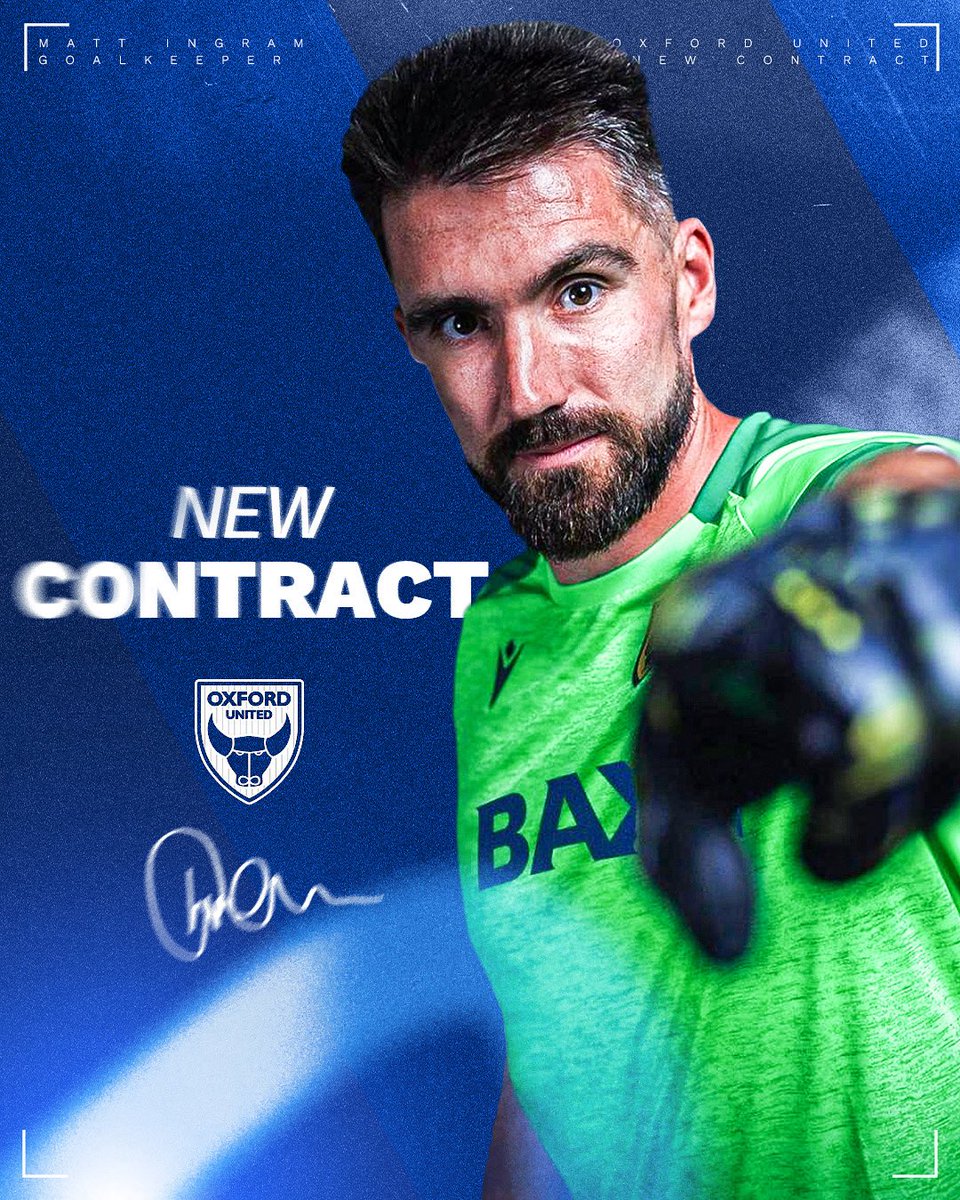 Goalkeeper Matt Ingram has extended his stay at Championship side Oxford United 🐂🟡

#WiM🌍 | #OUFC