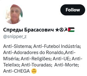 Fernand65635516's tweet photo. @snipper_z @octavio3851 Só mesmo no X para encontrar velhos rebarbados psicopatas 😂😂 https://t.co/bNSgYf4IuM