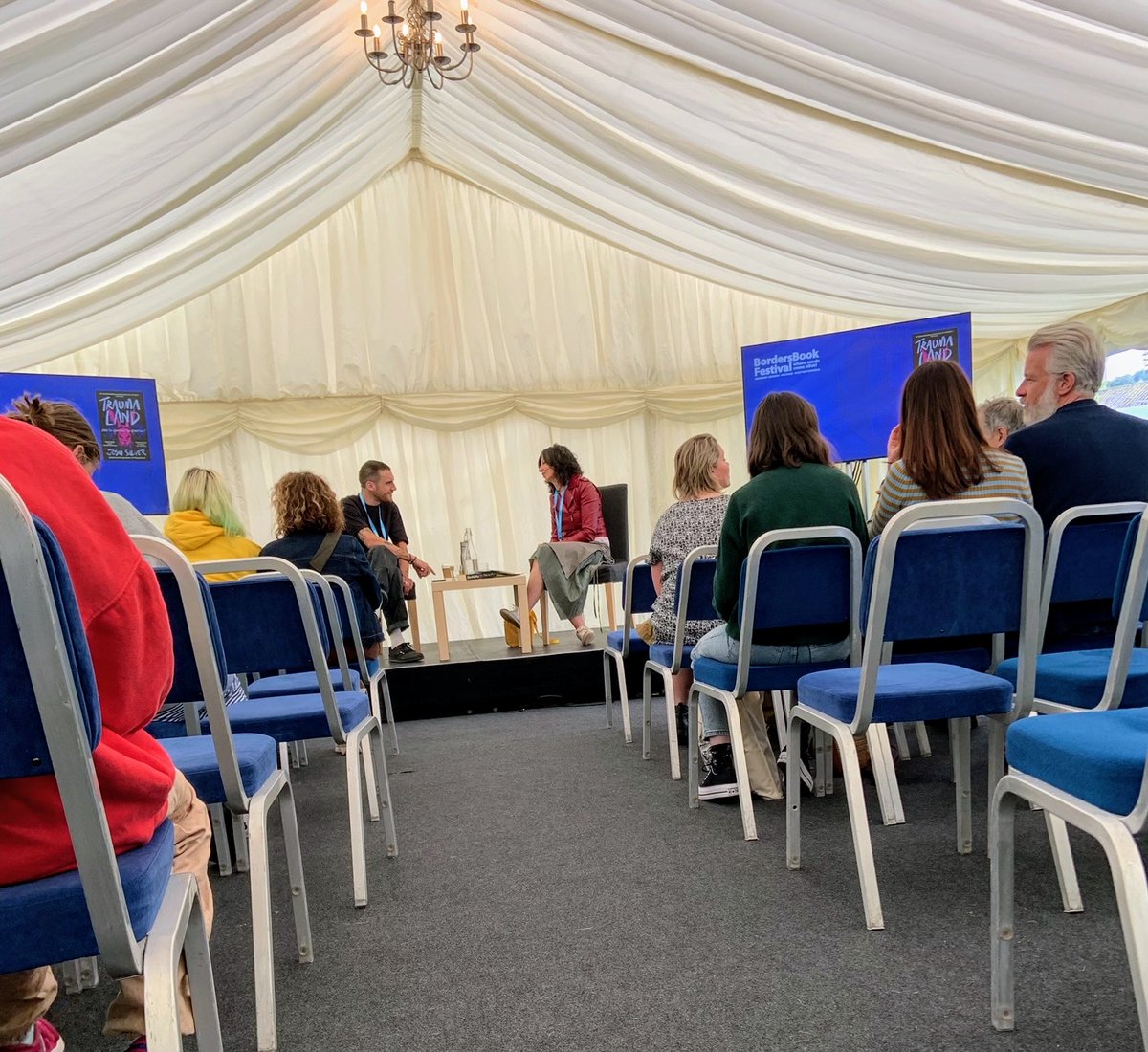 SpareWriter's tweet image. Bit late but just a wee post to say it was fantastic to be part of the brilliant @BordersBookFest. Programming was excellent - superb range of events for all ages and interests - and what a stunning spot. Chairing the Josh Silver event was tremendous. Brill audience and staff. 🙌🏻