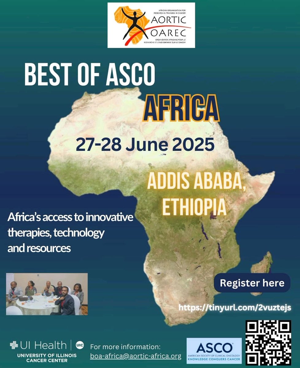 🌍 All roads lead to Addis! Excited to host #BestOfASCOAfrica + launch our <a href="/AORTIC_AFRICA/">AORTIC</a> -<a href="/ASCO/">ASCO</a> Int’l Cancer Research Scholars Program. Together, we turn science into real solutions, fair access &amp; stronger local research.

Join us in Addis, will you? lnkd.in/dqaeV6VF 🇪🇹
