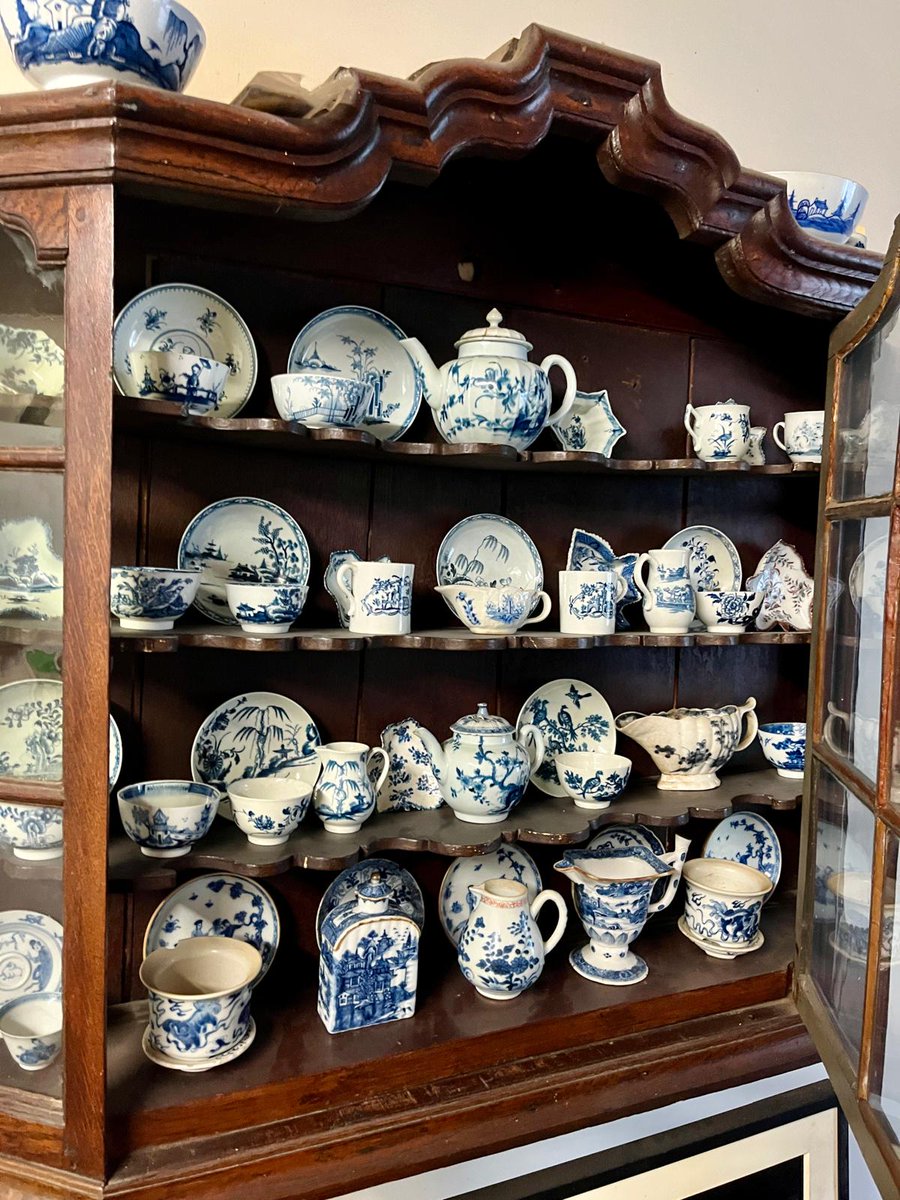 A collection of English porcelain including early Worcester coming up for auction at the estate sale.