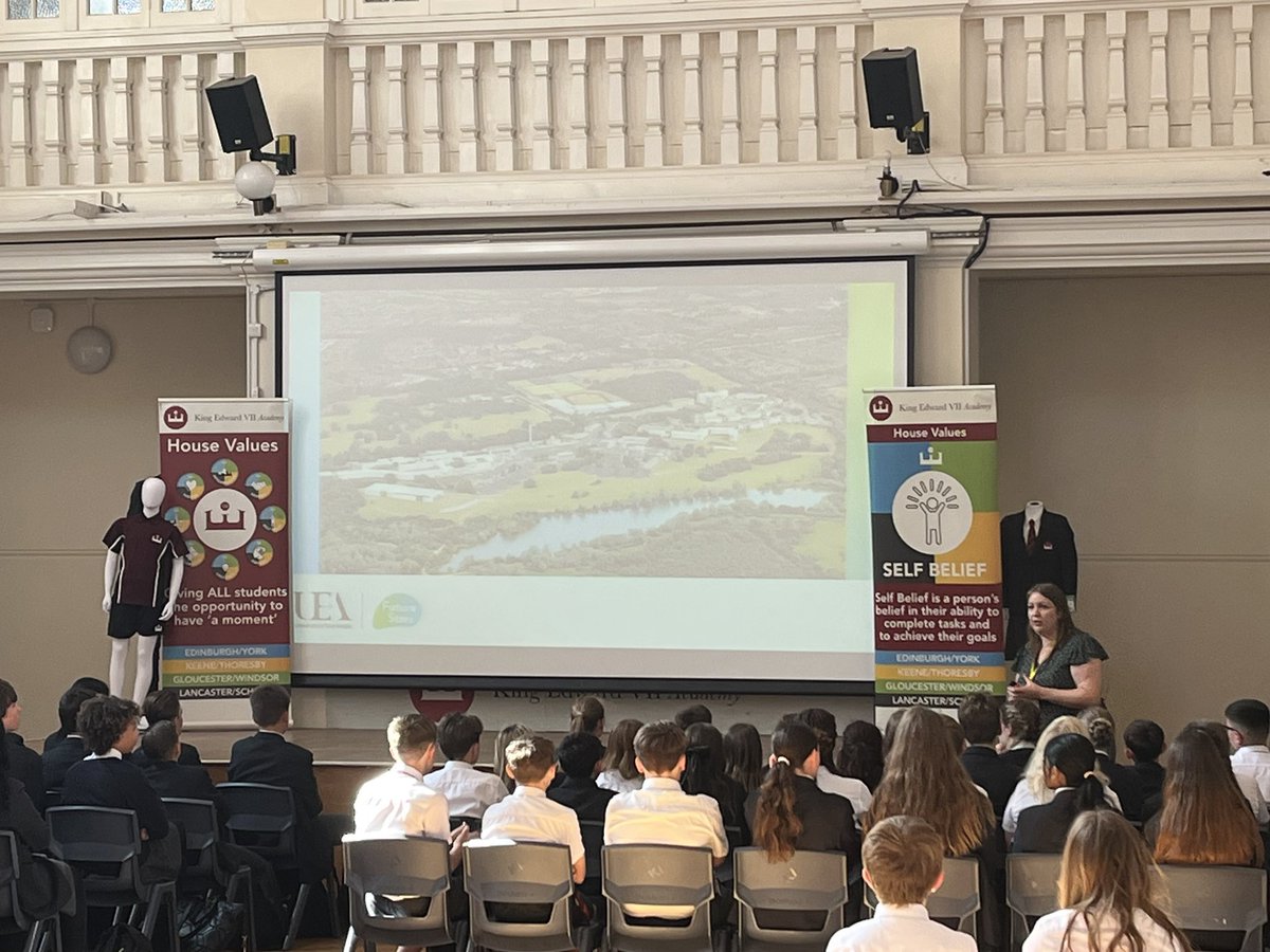 kesacademy's tweet photo. Great to have @OutreachUEA in this week for assemblies 
Always great building partnerships and pathways with people 👏👏
The outreach project is fantastic giving pupils aspirations 
#startthinking https://t.co/6dyweN2jCT