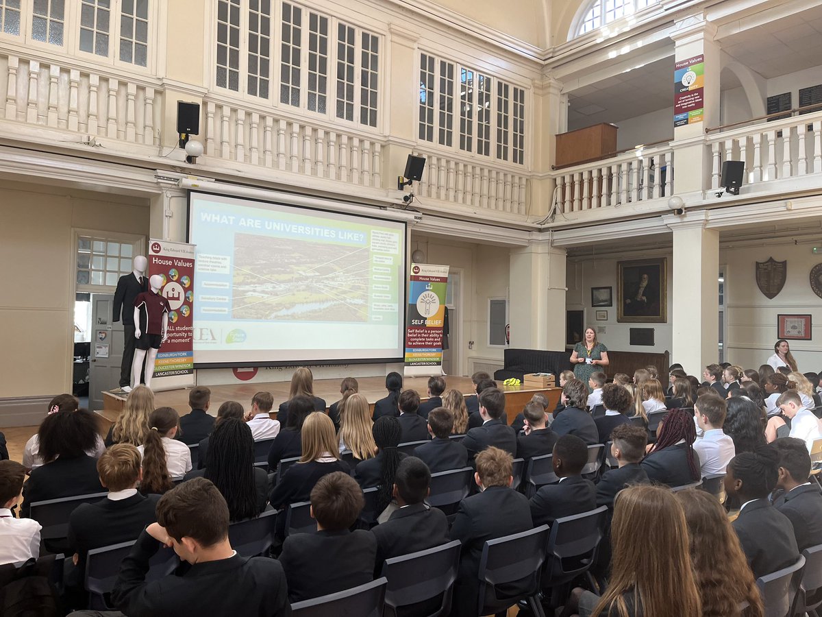 kesacademy's tweet photo. Great to have @OutreachUEA in this week for assemblies 
Always great building partnerships and pathways with people 👏👏
The outreach project is fantastic giving pupils aspirations 
#startthinking https://t.co/6dyweN2jCT