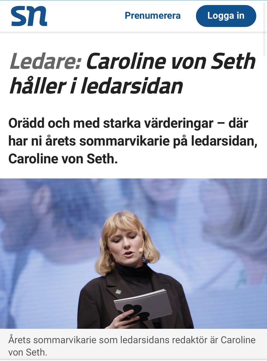 Att skapa rubriker tycker jag är roligt, oavsett om jag är den som sitter vid tangentbordet eller inte. 

Denna sommar är det jag som styr ordet. Häng med, det blir kul! 

sn.se/ledare/artikel…