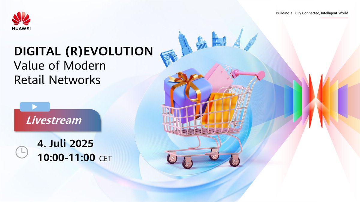 Lassen Sie uns gemeinsam einen neuen digitalen Weg beschreiten! Bei Huawei rückt der Einzelhandel in den Fokus, und bald lernen Sie ein neues Team kennen. Erfahren Sie mehr darüber, wie die digitale R(evolution) Einzelhandelsnetzwerke optimiert. 

Wir freuen uns auf Ihre