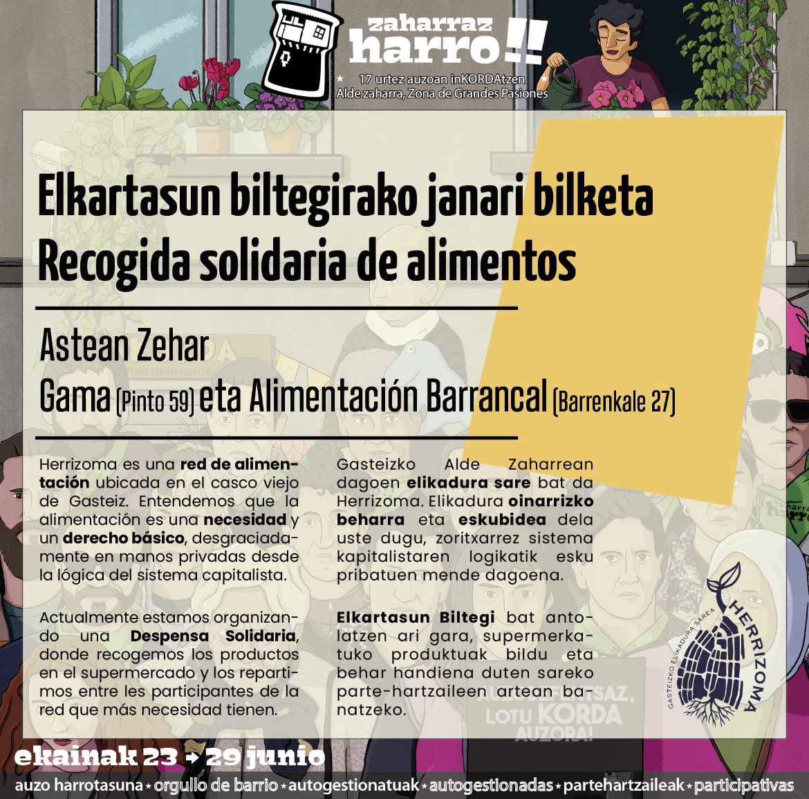 Hoy empiezan las fiestas de zaharraz harro y junto con esto abrimos los puntos fijos de recogida que tendremos durante toda la semana! Animaros a participar!