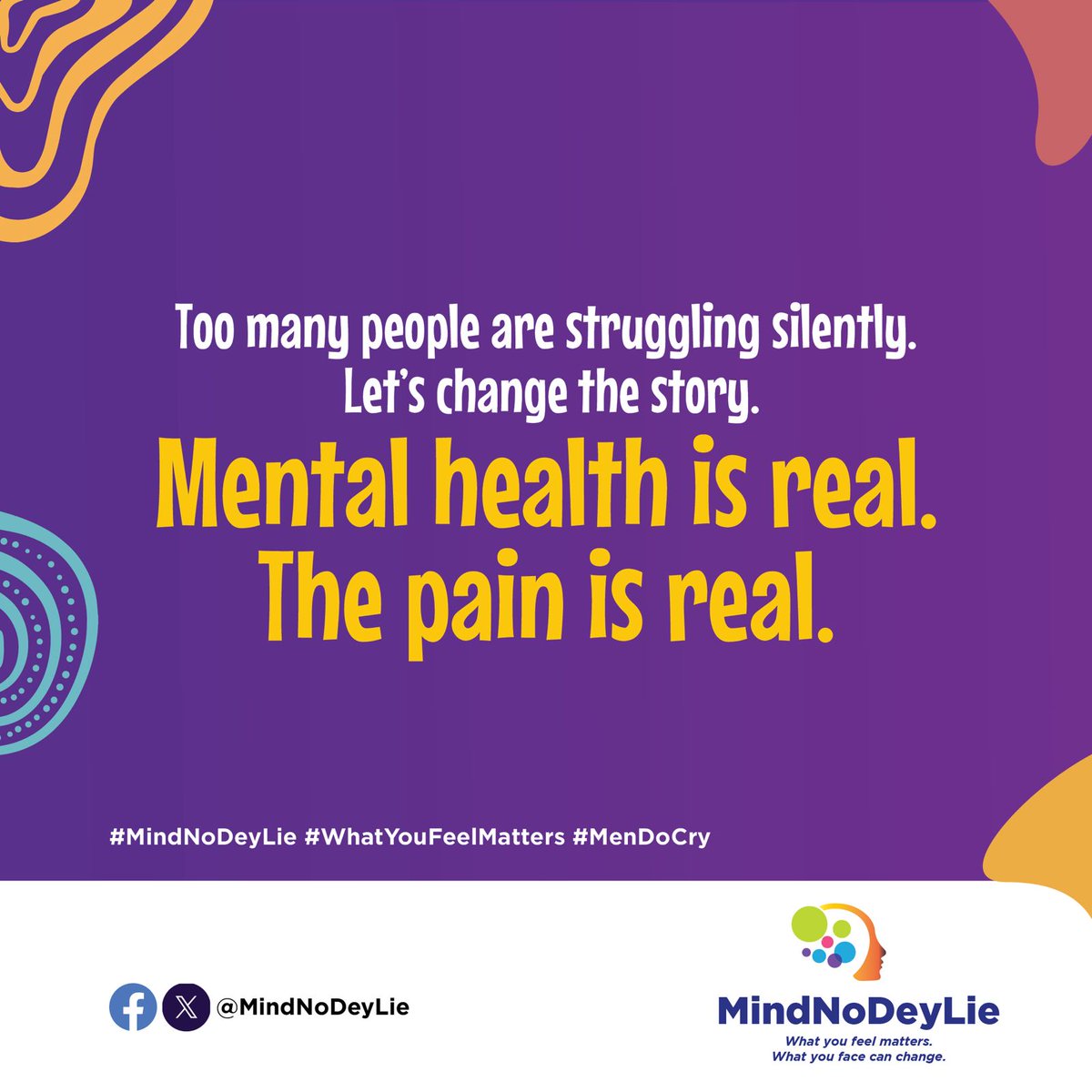 #MindNoDeyLie #MenDoCry #WhatYouFeelMatters #MentalHealthAwareness #GhanaYouthVoices

@MHAGhana <a href="/WHOAFRO/">WHO African Region</a> <a href="/mohgovgh/">Ministry of Health, Ghana</a> @Mental360gh @AfriYANGhana <a href="/WHO/">World Health Organization (WHO)</a> <a href="/UNFPA/">UNFPA</a> @YOUNGAfrica <a href="/mentalhealth/">Mental Health Foundation</a> @YMHAlliance