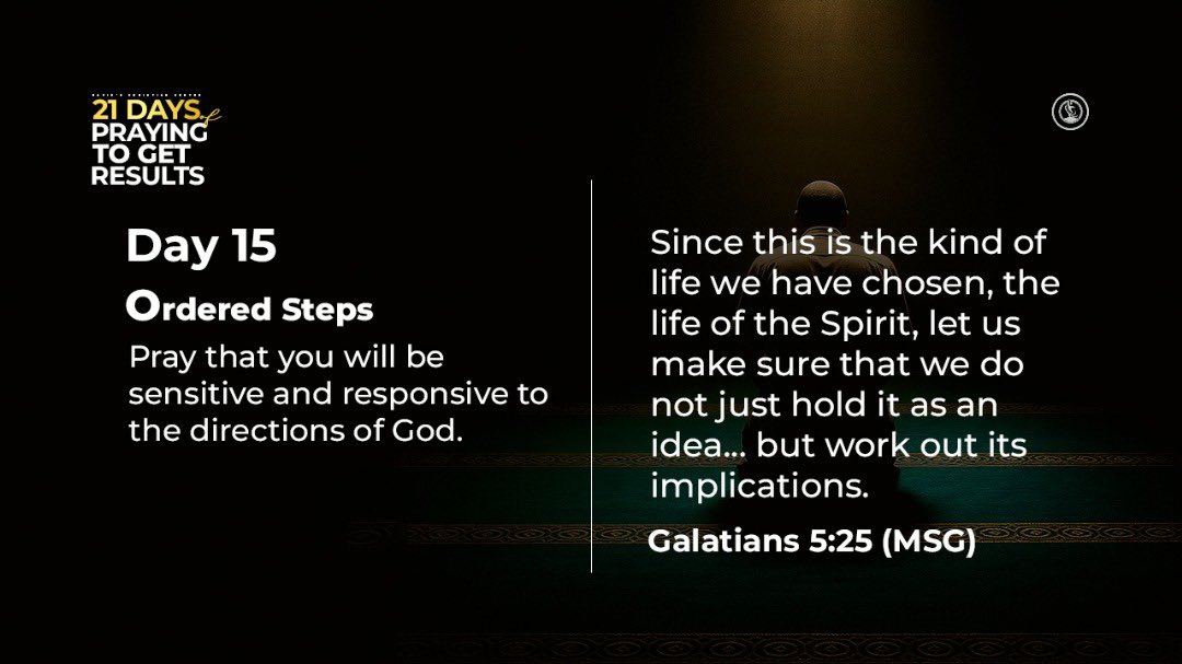 dcclagos's tweet photo. It's Day 15 of our 21 days of Praying to Get Results
Our prayer focus for today is ORDERED STEPS
Swipe to see devotional texts and prayer meeting details.
Join us as we pray π
#dccefam #prayer #prayingtogetresults #davidschristiancentre https://t.co/Xn0N5I6odT