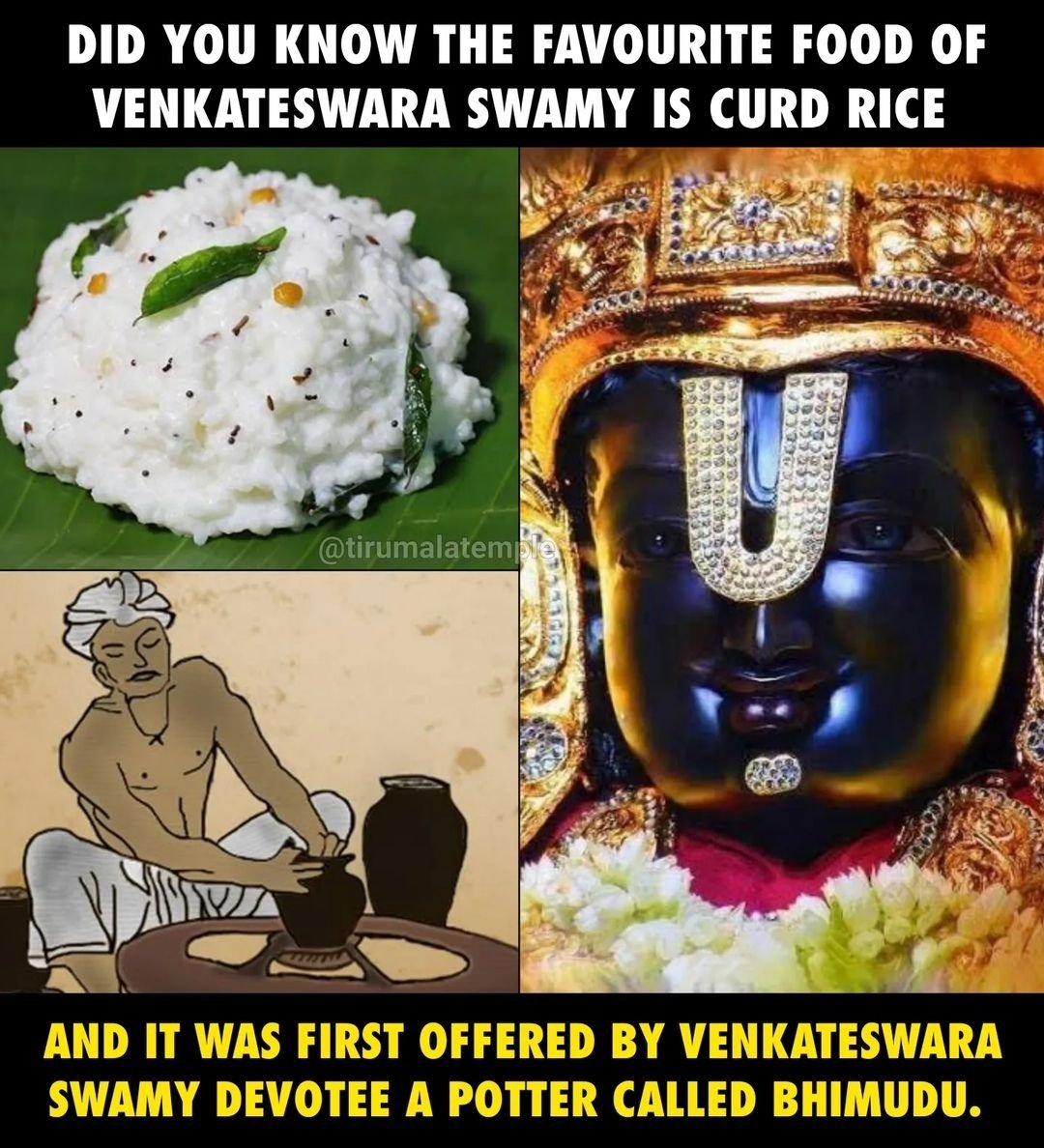 Do you know ? 
Curd rice or Daddojanam is special to Srinivasa