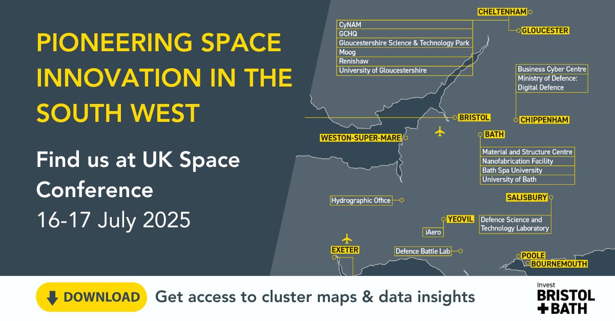Heading to @UKSpaceConf next month?

Meet @InvestBrisBath on stand B6, representing the South West Space Partnership.

Discover one of the UK’s fastest-growing space clusters and explore new opportunities for collaboration and growth.

🔗 bristolandbath.co.uk/south-west-spa…
