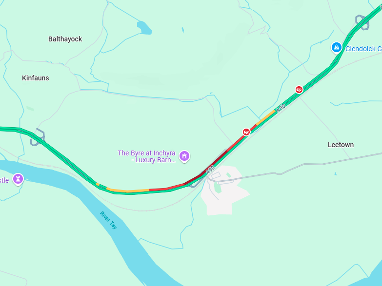 Amey NE Trunk Roads (@netrunkroads) on Twitter photo #A90 N/B - St Madoes to Glencarse. Due to an earlier RTC, lane 1 is currently closed. Police and Triss are on site. Delays minimal at 4 minutes .
<a href="/trafficscotland/">Traffic Scotland</a> #A90 N/B - St Madoes to Glencarse. Due to an earlier RTC, lane 1 is currently closed. Police and Triss are on site. Delays minimal at 4 minutes .
<a href="/trafficscotland/">Traffic Scotland</a>