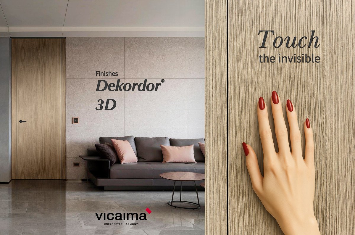 Vicaima's Dekordor 3D collection introduces a new dimension to surfaces, offering textures that engage both with your eyes and hands.

It’s a choice that brings depth to interiors, adding character through 15 finishes.

It’s a touchable experience: rb.gy/qlr1wa