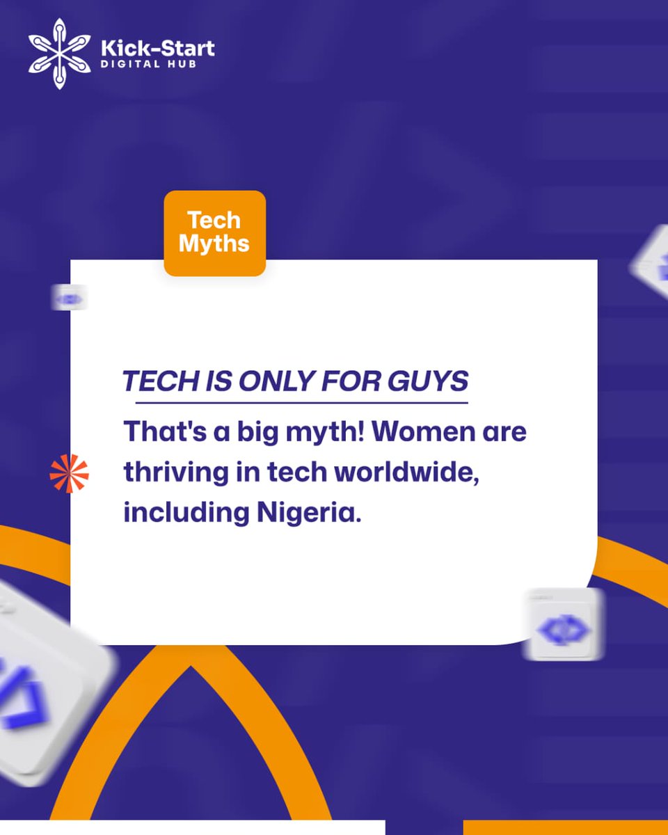 Kick_StartHub's tweet photo. Learning Tech skills is not restricted to a gender.
#womenintech
#menintech
#techskills
#KickstartYourTech https://t.co/uI3bmYB32c