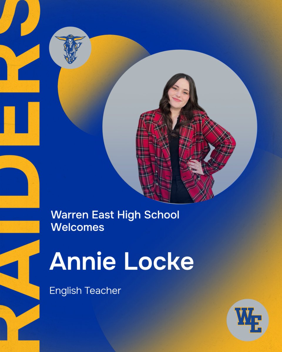 Join us in celebrating Ms. Annie Locker to the Raider family as a new English Teacher!