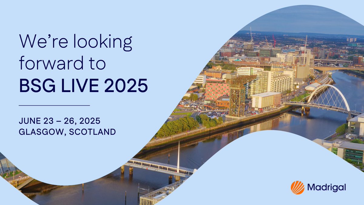 Our new UK-based team is excited to attend the <a href="/BritSocGastro/">BSG</a> LIVE 2025 conference this week in Glasgow. Please stop by booth number D8 to meet the team and join our 'MASH in clinical practice' industry symposia at 12:50 p.m. on Thursday 26th June in the Silent Symposia Theatre.