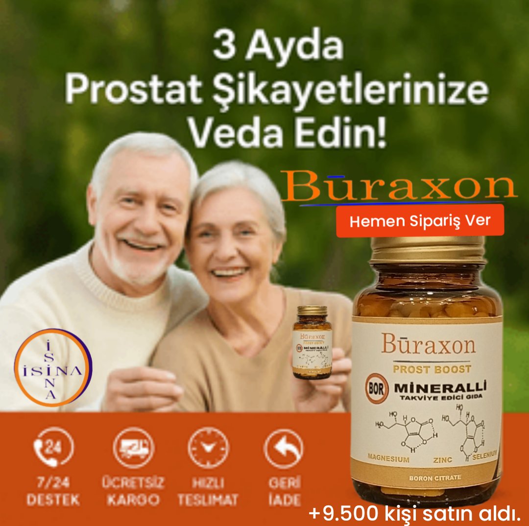 Prostat Sağlığınız İçin Buraxon Prost bosst Bor Gıda Takviyesi ile Doğal Destek.3 Aylık Düzenli kullanımda 👇
✨ Prostat Sağlığını korur. 
✨ Prostat kaynaklı sorunlar azalır. 
✨ Prostat da Küçülme başlar. 
Sende Mutluğa  Buraxon ile Adım Atanlara Katıl. 
buraxon.com/buraxon-prost-…