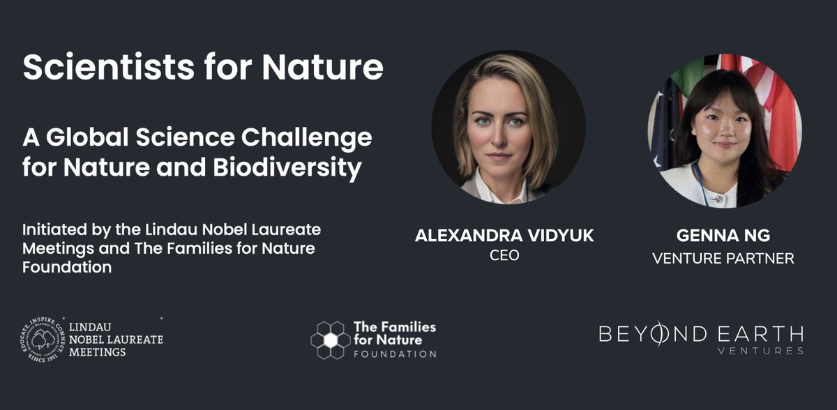 Beyond Earth Ventures (@beyondearthtech) on Twitter photo We are proud to announce that our CEO, Alexandra Vidyuk <a href="/bastinda/">Alexandra Vidyuk</a> , and Venture Partner, Genna Ng éťć¸
ćĄlinkedin.com/in/genna-ng/, have been invited to participate in the Scientists for Nature initiative at the Lindau Nobel Laureate Meetings <a href="/lindaunobel/">Lindau Nobel Laureate Meetings</a> â one of the worldâs most We are proud to announce that our CEO, Alexandra Vidyuk <a href="/bastinda/">Alexandra Vidyuk</a> , and Venture Partner, Genna Ng éťć¸
ćĄlinkedin.com/in/genna-ng/, have been invited to participate in the Scientists for Nature initiative at the Lindau Nobel Laureate Meetings <a href="/lindaunobel/">Lindau Nobel Laureate Meetings</a> â one of the worldâs most