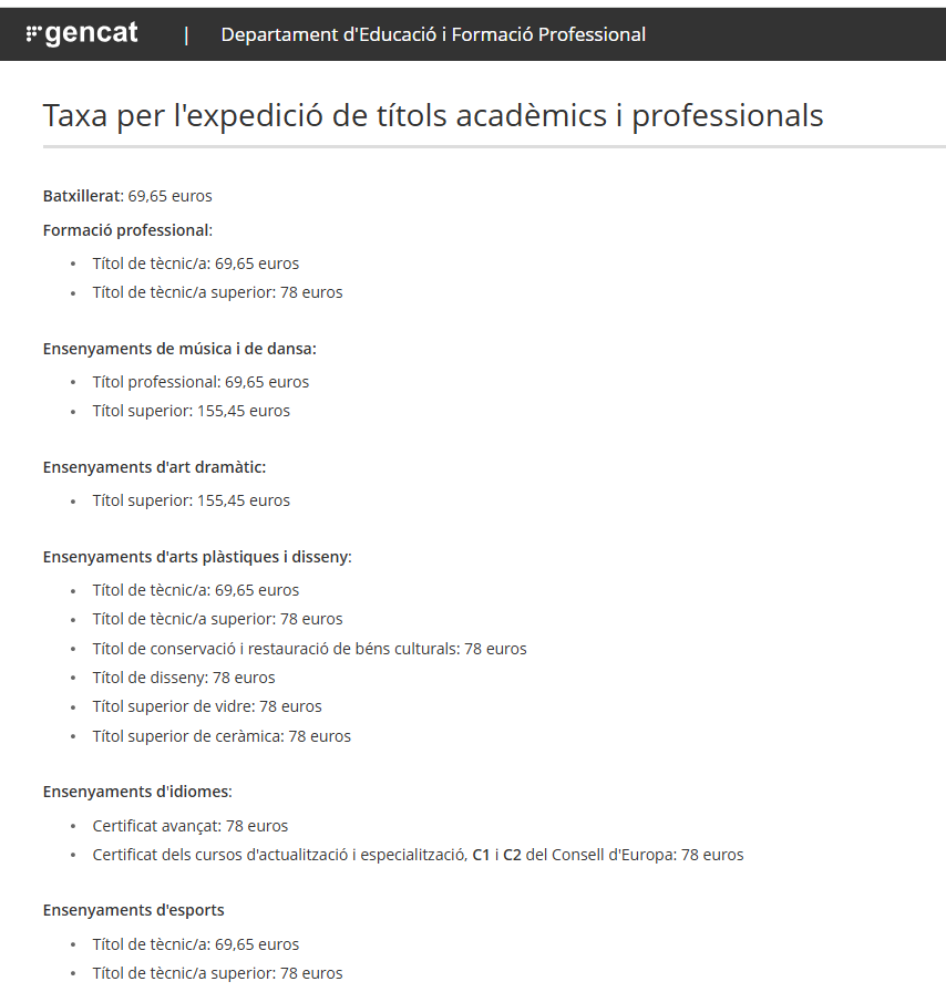 siac07's tweet photo. @gencat ¿Me explicáis estos precios por imprimir un simple PDF de un título?
¡Es un robo!
Uno se esfuerza por tener su diploma en la pared… 
¿y lo que recibe? Un sablazo.
Para que nunca olvides que siempre habrá quien viva de tu esfuerzo. https://t.co/7qY3sHaGJa