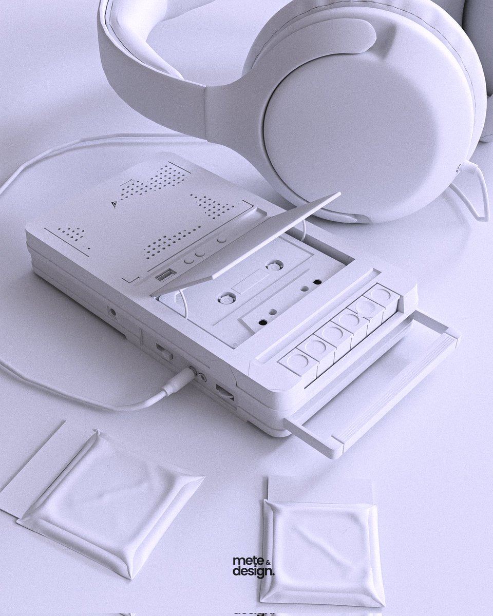 MeteOyama's tweet image. Day 34 – Cassette Player build complete 🎧

Old-school design, modeled from scratch.
Took my time getting the buttons, shapes &amp;amp; textures just right.
Now all I need is a pencil to rewind it 😅

#100DaysOfDesign #Blender3D #3DModeling  #CassettePlayer #RetroTech #MeteAndDesign