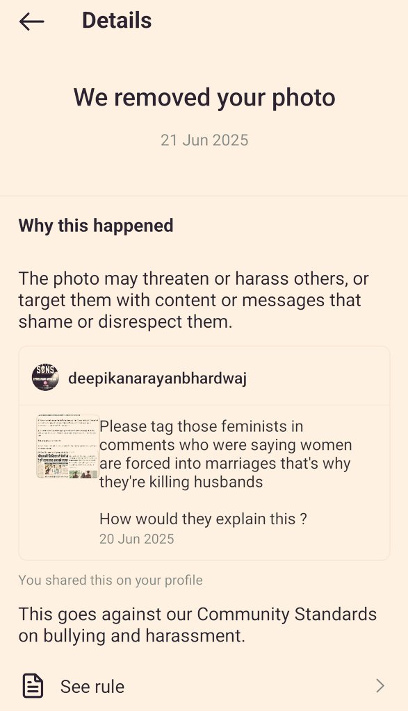Feminists reported this post of mine on Instagram &amp; it removed it

Levels to which they can go to protect criminal women