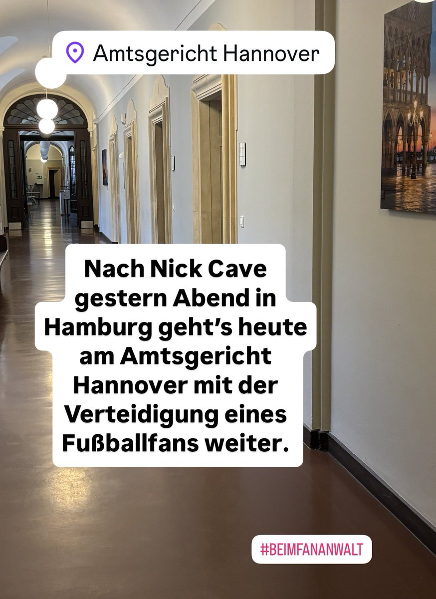 Rechtsanwalt René Lau (@renelauberlin) on Twitter photo Gestern <a href="/nickcave/">Nick Cave & The Bad Seeds</a> , heute #Amtsgericht #Hannover
#fananwalt #beimfananwalt #fananwaltberlin Gestern <a href="/nickcave/">Nick Cave & The Bad Seeds</a> , heute #Amtsgericht #Hannover
#fananwalt #beimfananwalt #fananwaltberlin