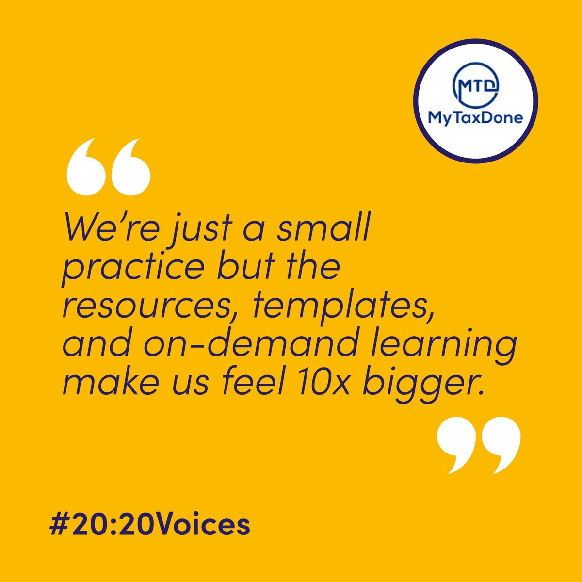 MyTaxDone said it best:
20:20 bring the tools. We bring the talent.

Run your practice smarter, not harder.
#2020Voices #WorkSmarter